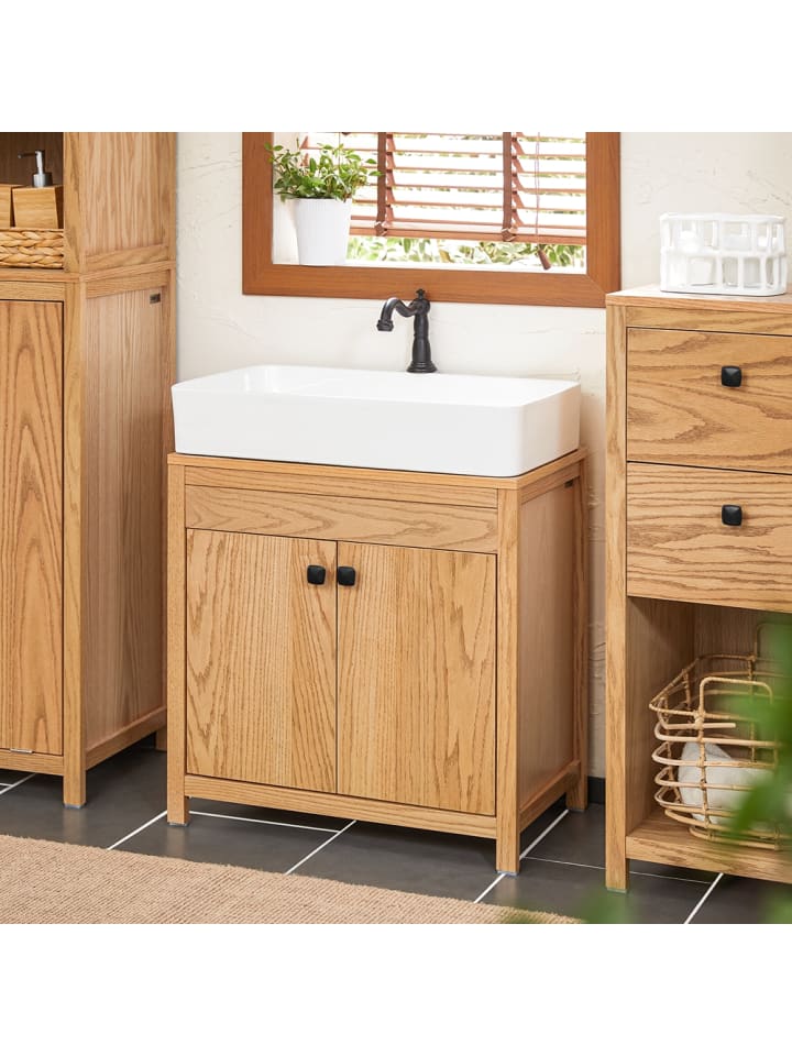 SoBuy Waschbeckenunterschrank in Natur - (B)60 x (H)60 x (T)35cm günstig kaufen onesize