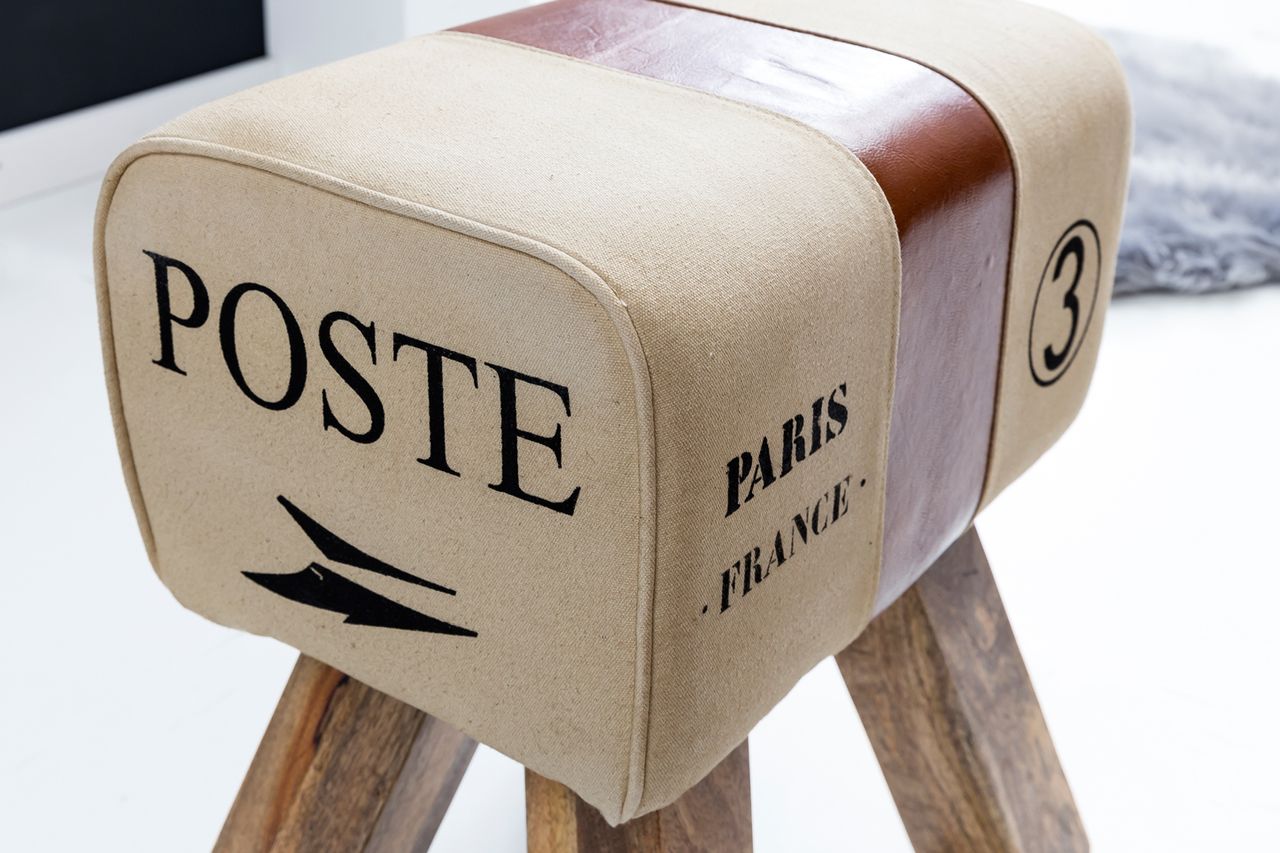 Wohnling Design Turnbock Sitzhocker CANVAS Braun