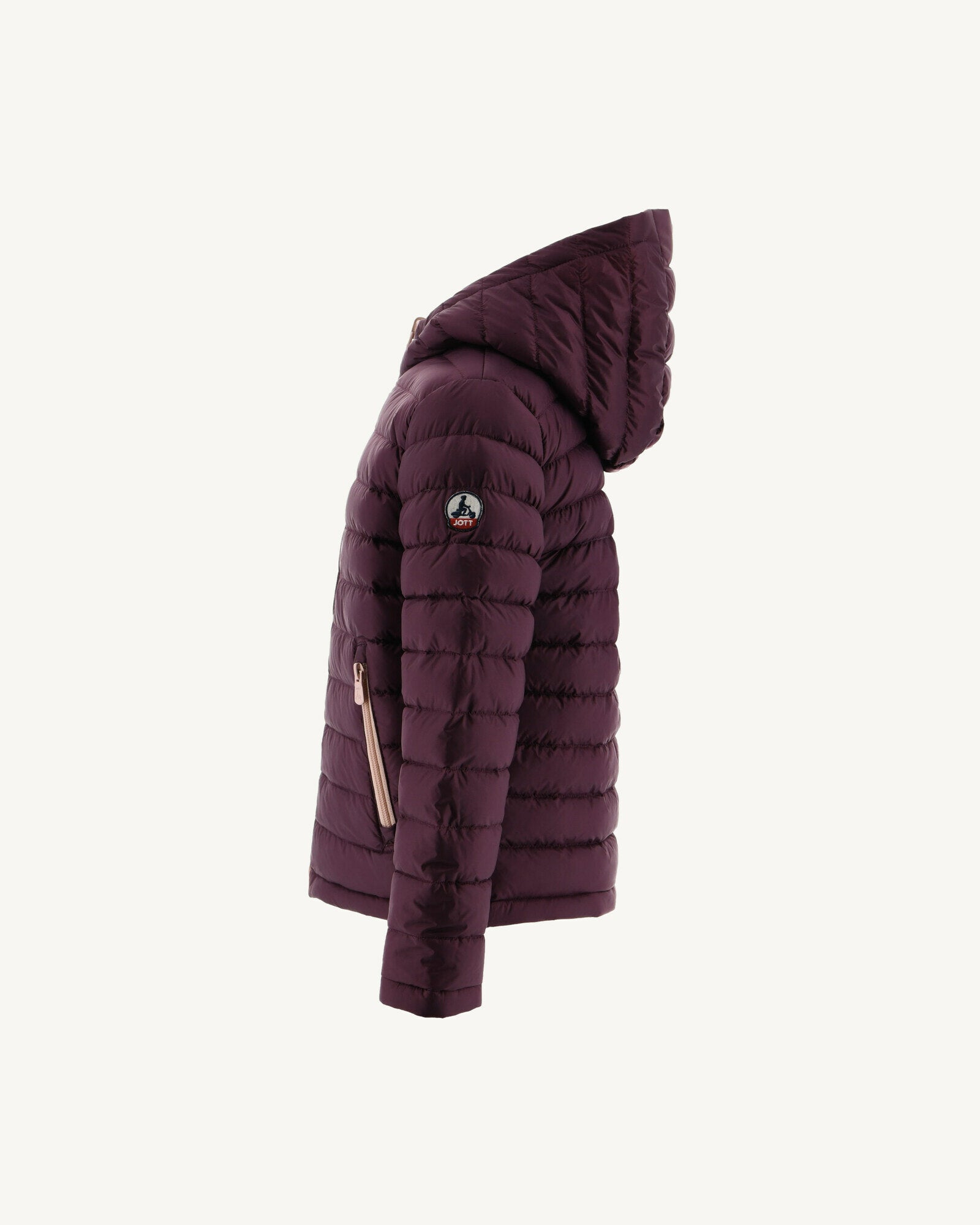 Doudoune réversible à capuche enfant Rose pale/Aubergine Zurich