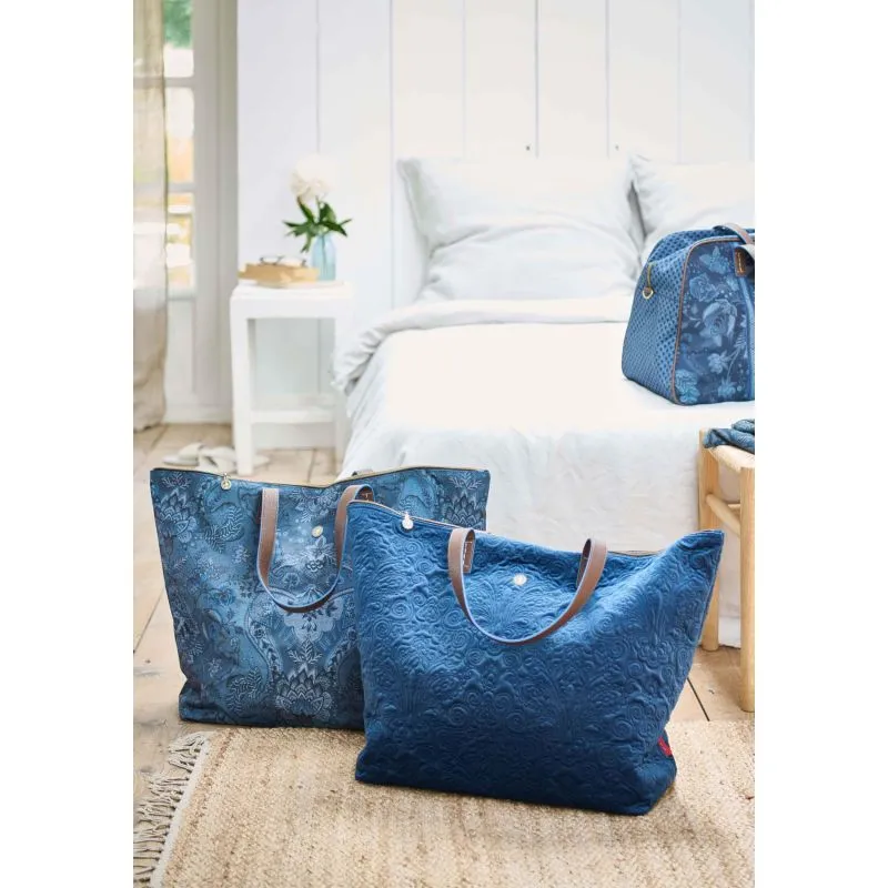 Pip Studio Tote Bag Velvet Quiltey Days - Blue