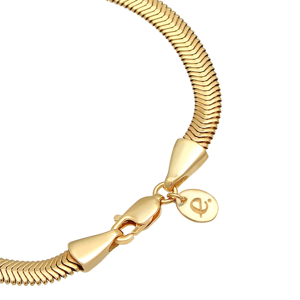 Elli PREMIUM Elli PREMIUM Bracelet Chaîne de serpent plate et élégante pour dames en argent st Bracelet