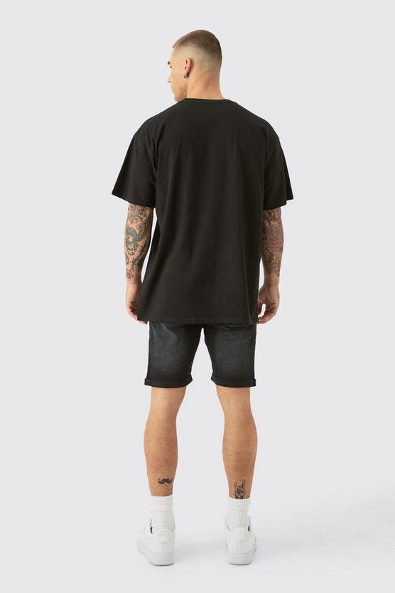 Schwarze Jeansshorts