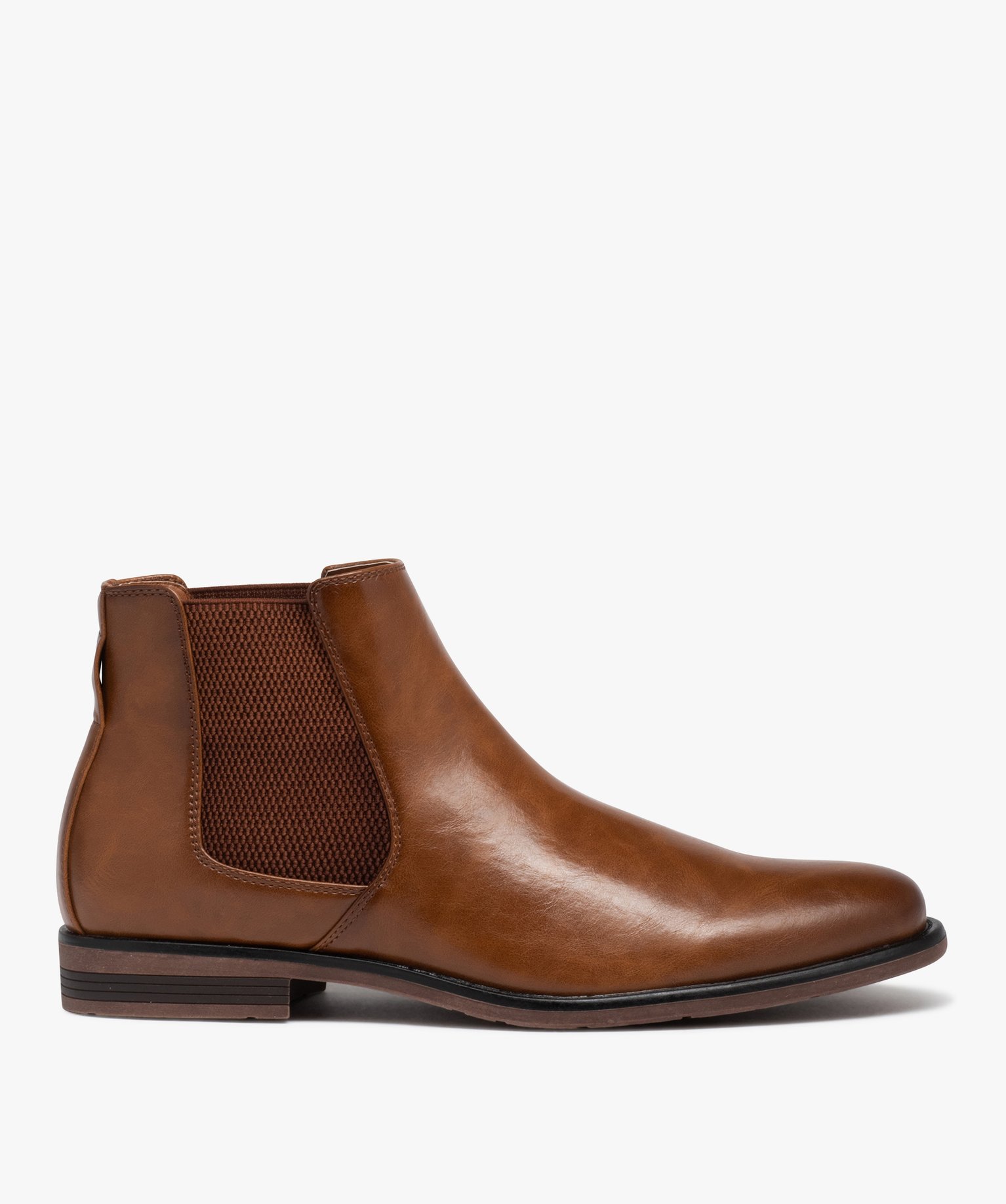 Boots homme unies style Chelsea marron | GEMO