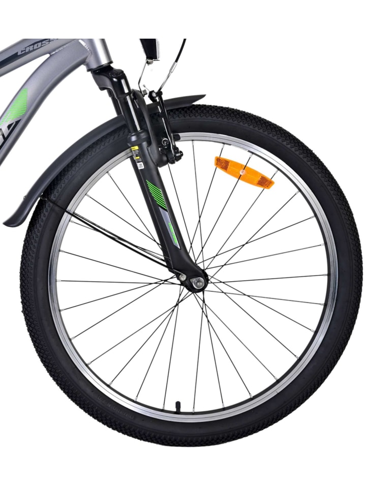 Volare Kinderfahrrad Cross für Jungen 24 Zoll Kinderrad in Dunkelgrau 8 Jahre günstig kaufen onesize