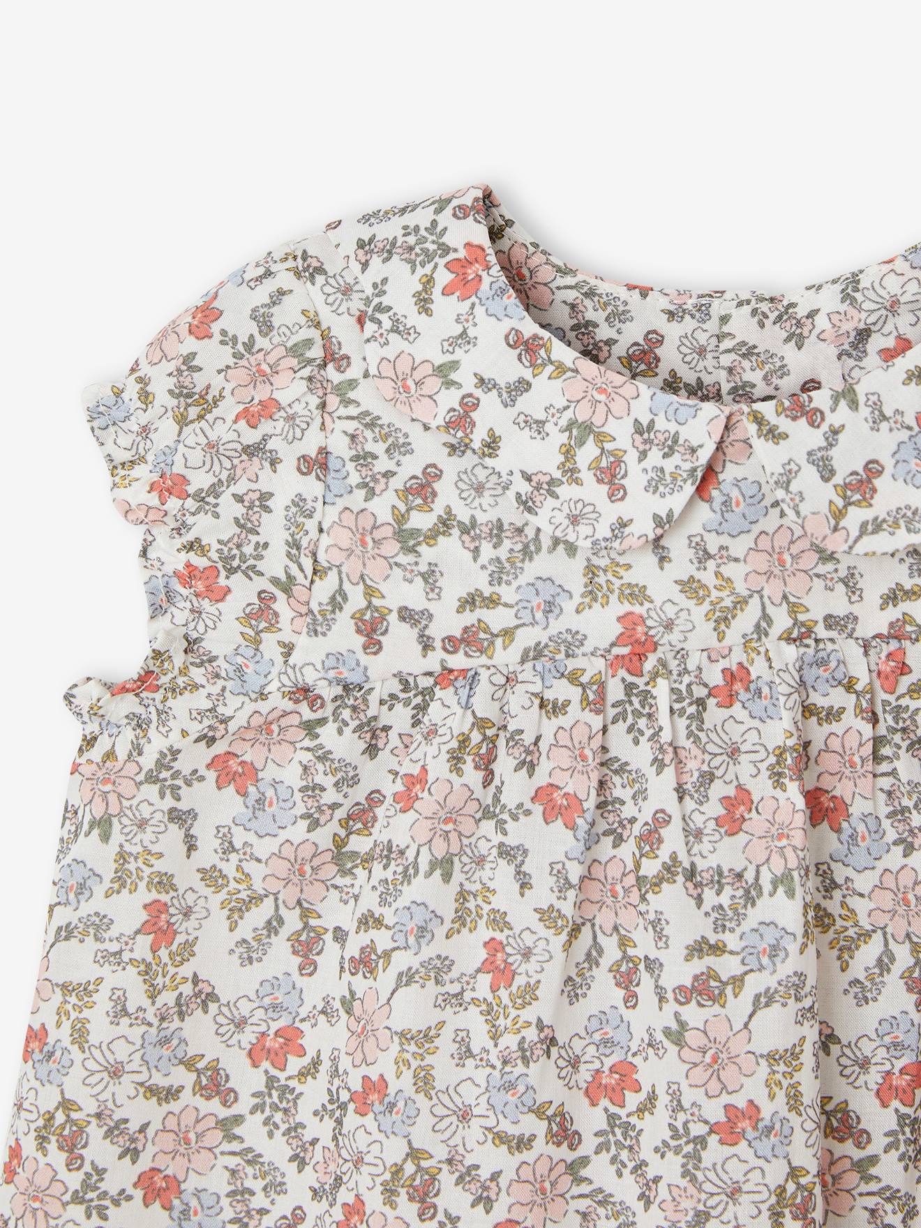 Vertbaudet Mädchen Baby-Set: Kleid & Sonnenhut - wollweiß