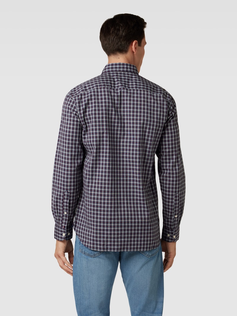 Regular Fit Freizeithemd mit Button-Down-Kragen in marineblau