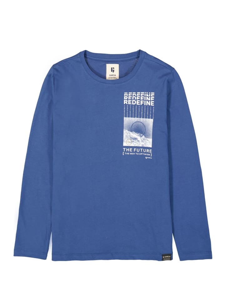 Garcia Langarmshirt mit Print in dew blue günstig kaufen