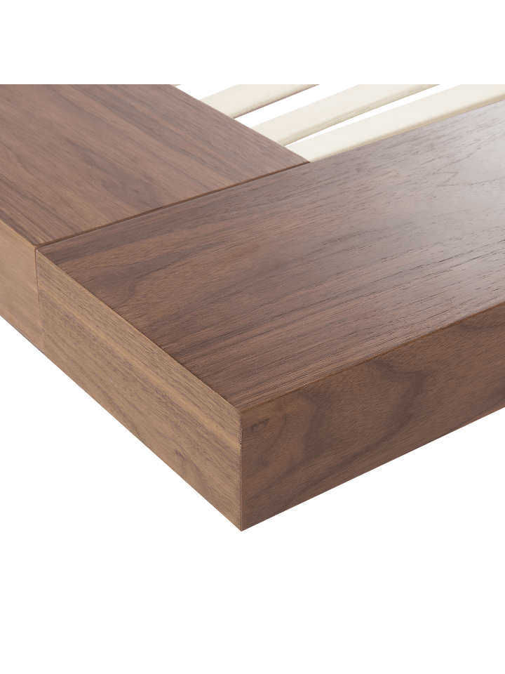 Beliani Doppelbett ZEN in Heller Holzfarbton/Weiß - (W) 308 x (H) 86 x (L) 229 cm günstig kaufen onesize