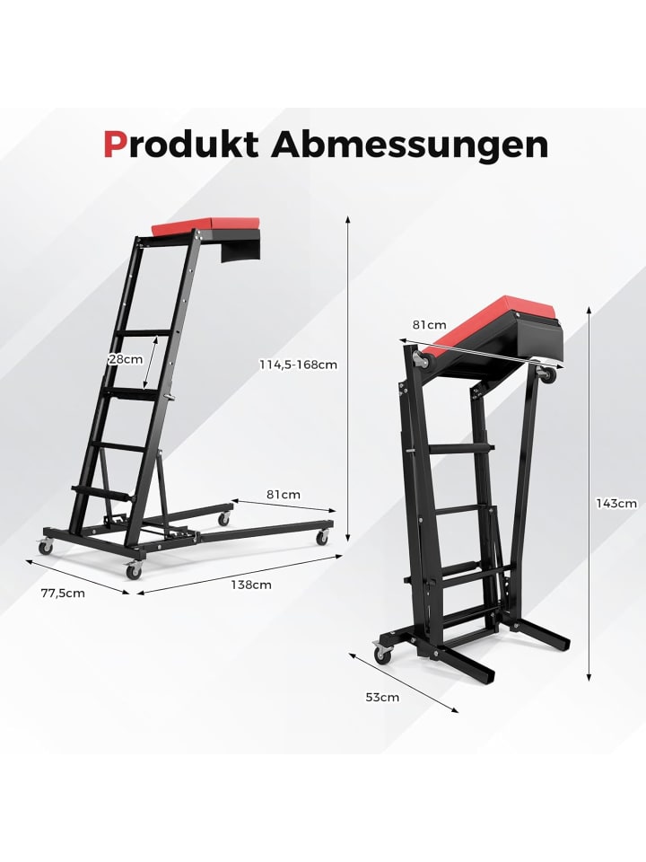 COSTWAY Werkstatthocker mit Leiter Höhenverstellbar in Schwarz günstig kaufen onesize