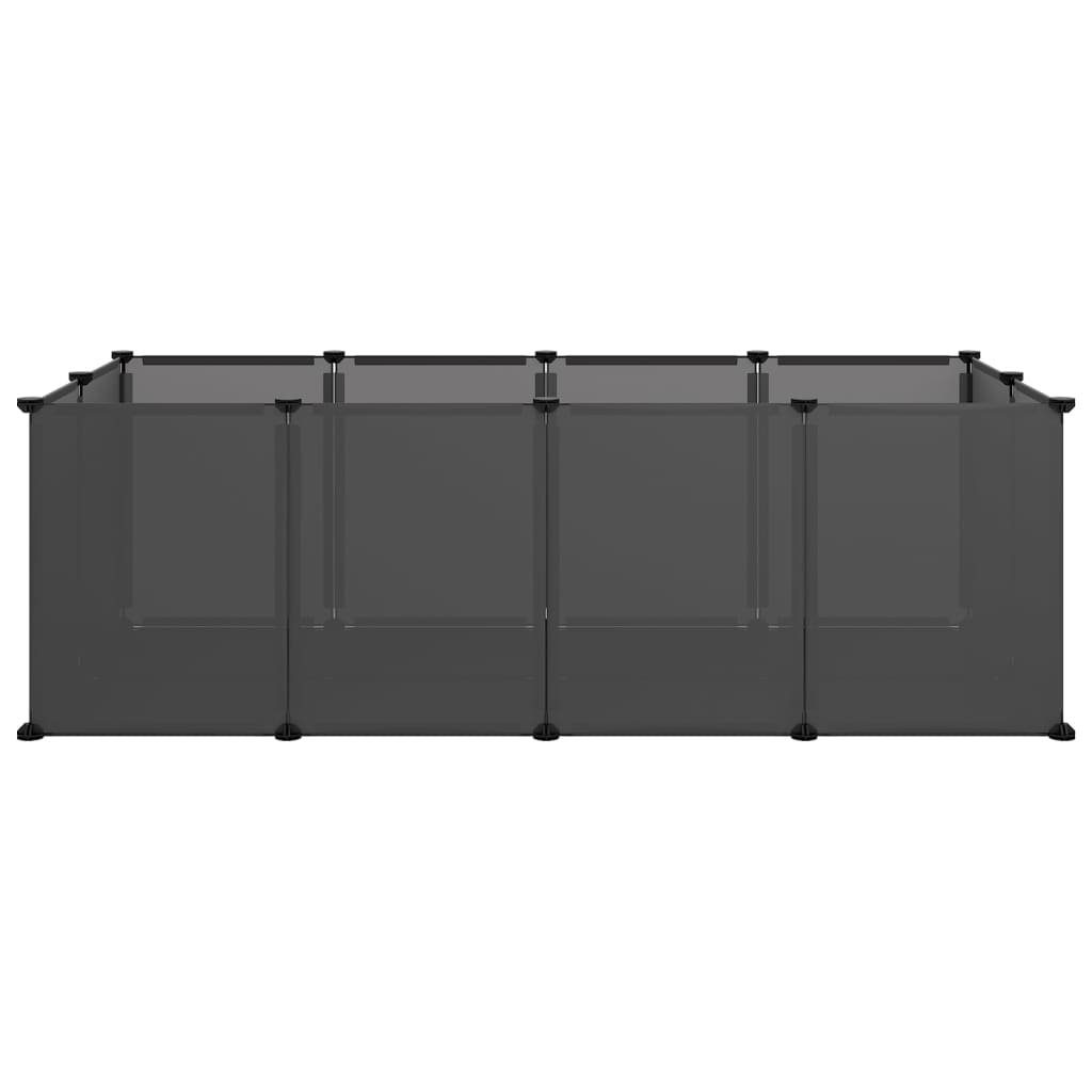 vidaXL Kleintierkäfig Kleintierkäfig Schwarz 144x74x46,5 cm PP und Stahl Hasen Kaninchen Ham