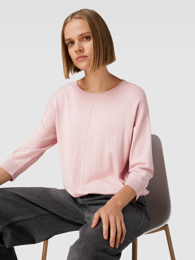 Strickpullover mit 3/4-Arm in rosé
