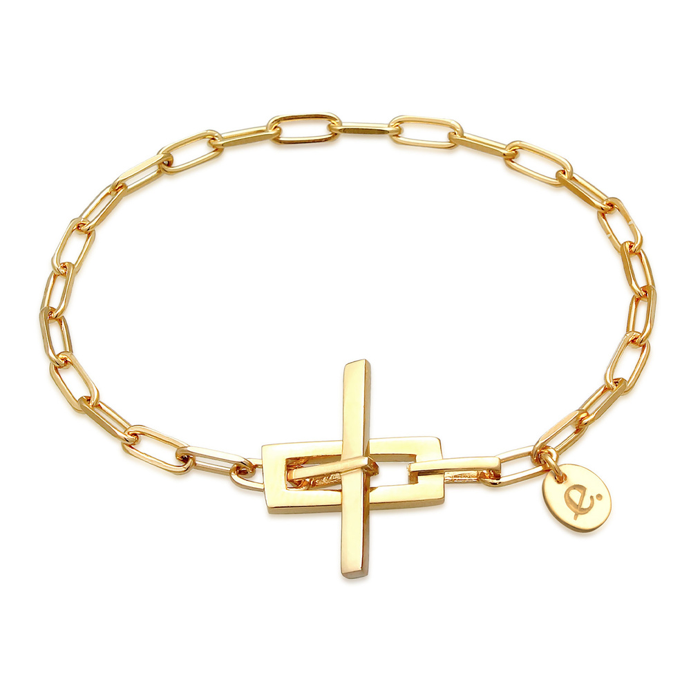 Elli PREMIUM Elli PREMIUM Bracelet Collier à maillons pour femmes - Fermeture à barre en T - B Bracelet