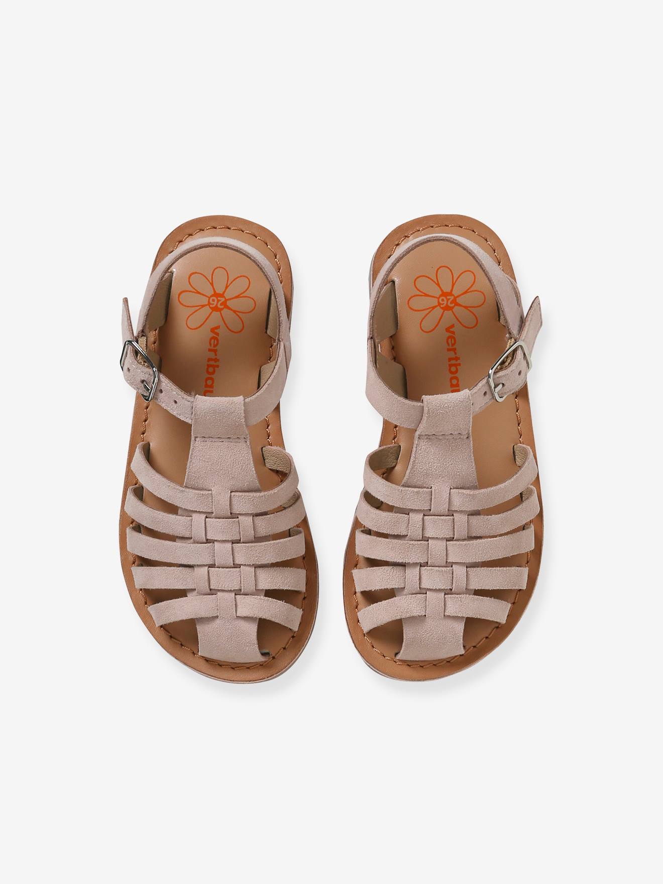 Sandales cuir fille sable