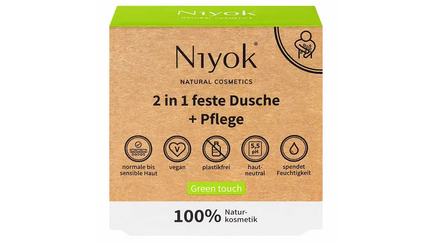 Niyok 2 in 1 feste Dusche & Pflege Green Touch 80 g