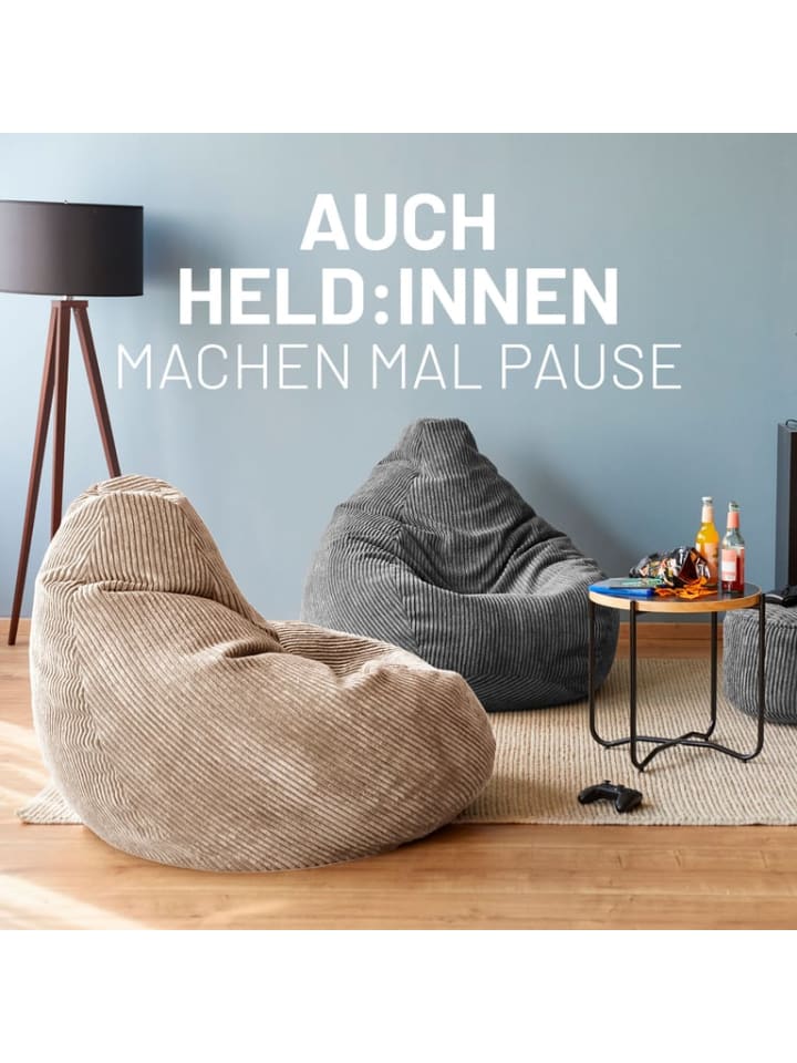 Lumaland LUMALAND Sitzsack GIANT aus der Cord-Reihe, 135 x 100 cm - Bezug soft & waschbar günstig kaufen onesize