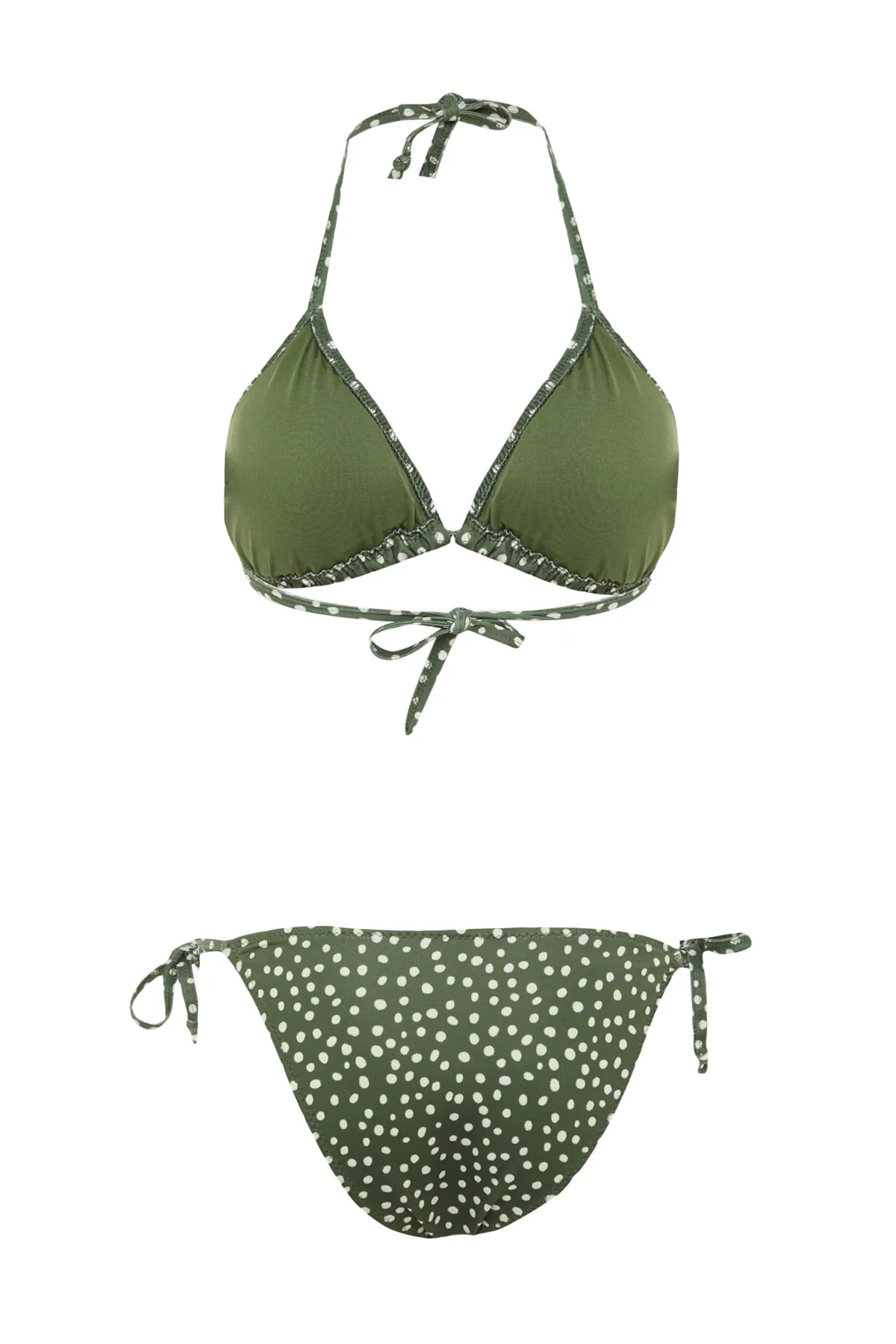 Trendyol Collection  Triangel-Bikini-Set mit Punkten und Bindeband TBESS23BT00005