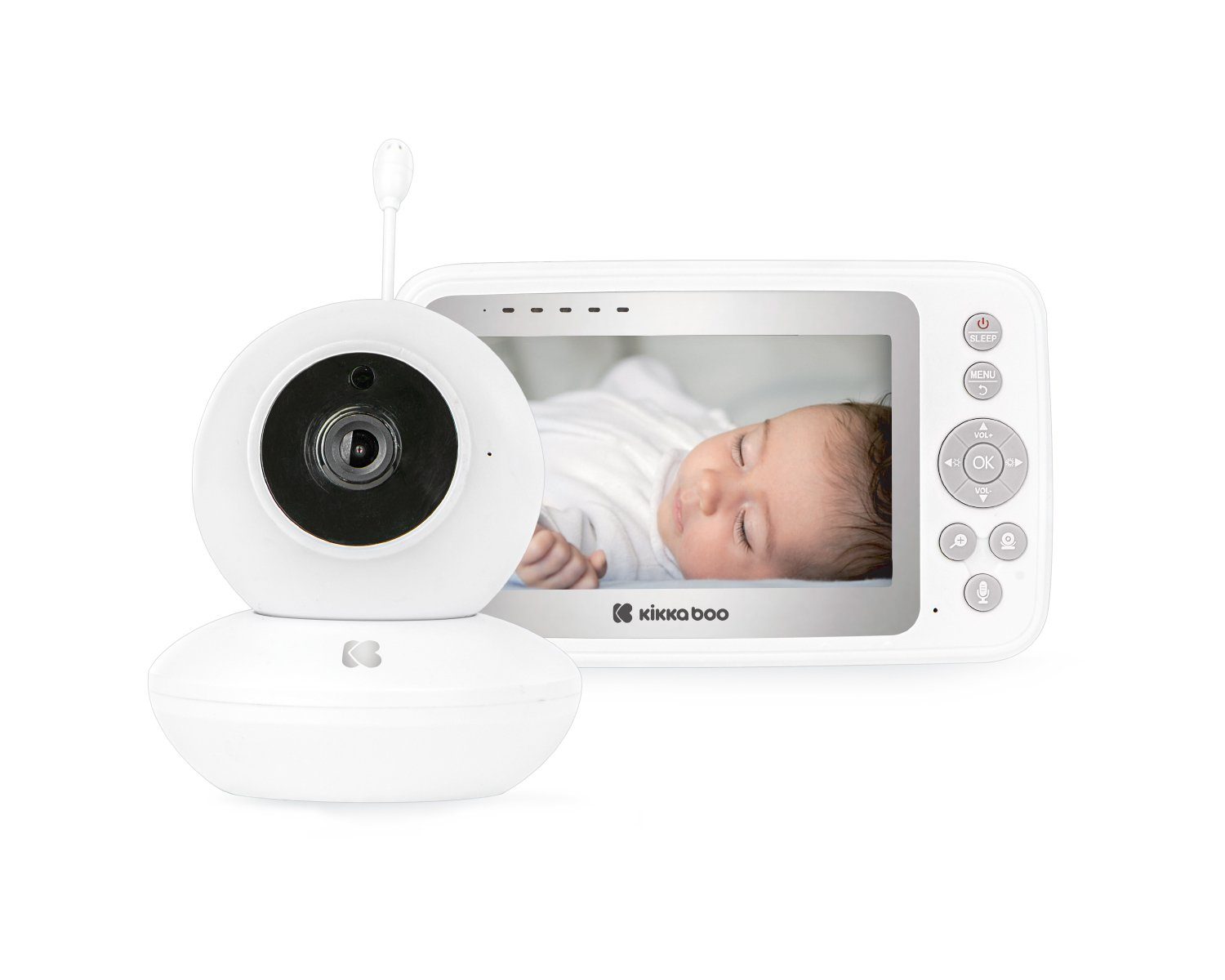 Kikkaboo Babyphone Babyphone Aneres, FHSS-Technologie, Schlaflieder, Nachtsicht, Alarm