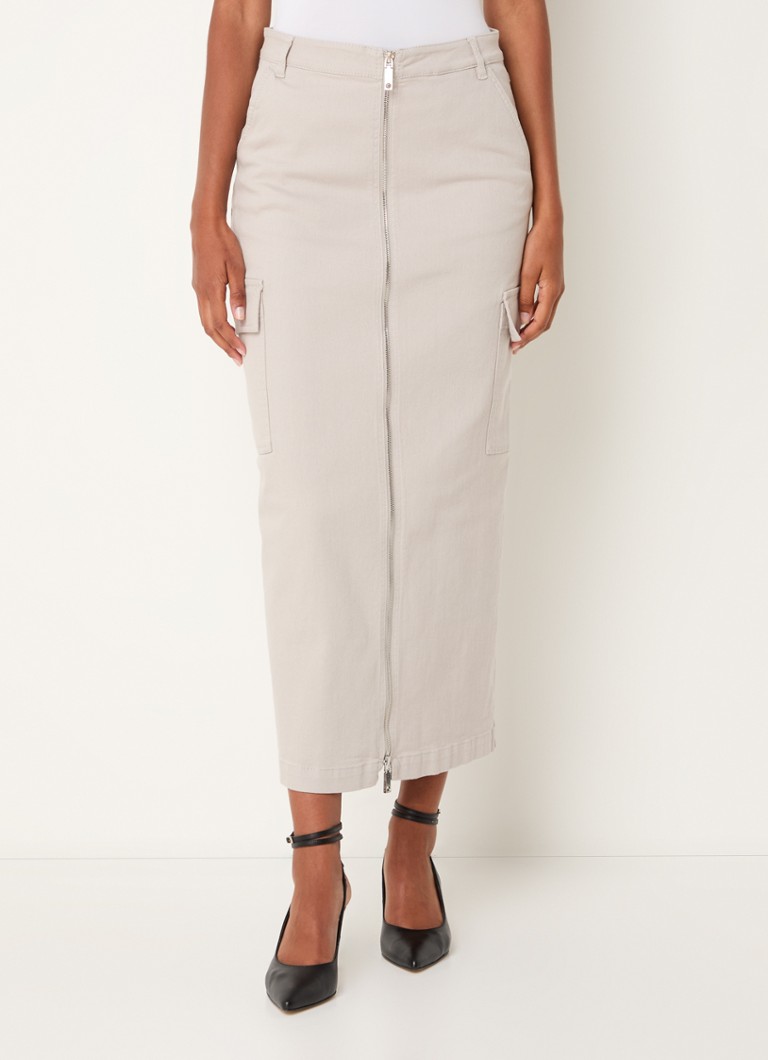 Max & Co  Bologna midi kokerrok met steek- en klepzakken