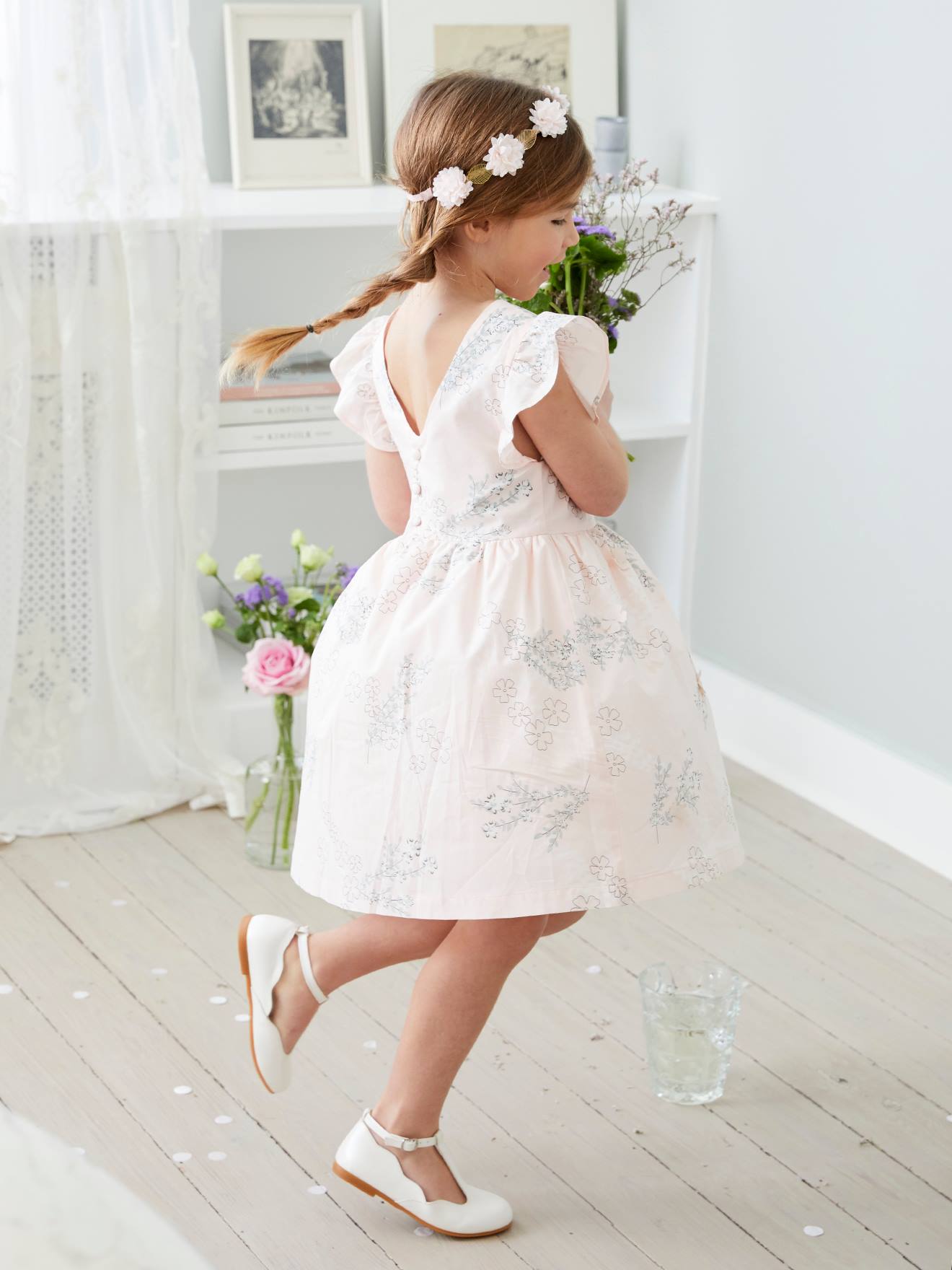 Ballerines salomés fille rose pâle