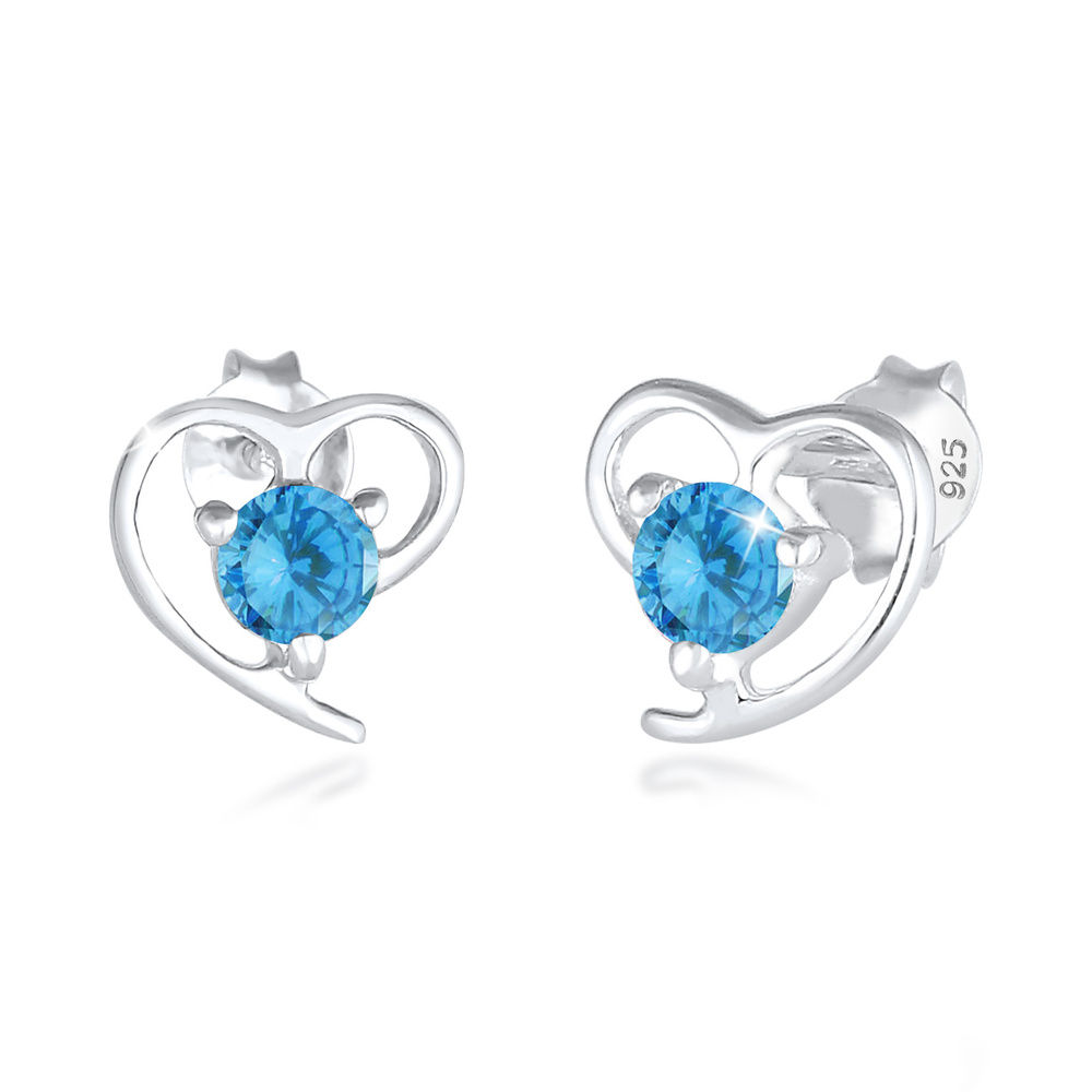 Elli Elli Boucles d'Oreilles Femme Motif Coeur Élégant avec Cristaux de Zircone en Arg Boucles d'oreilles