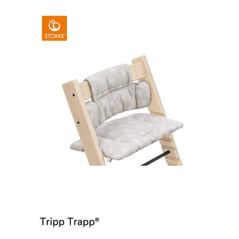 Coussin classic gris étoiles OCS pour chaise haute Tripp Trapp Stokke