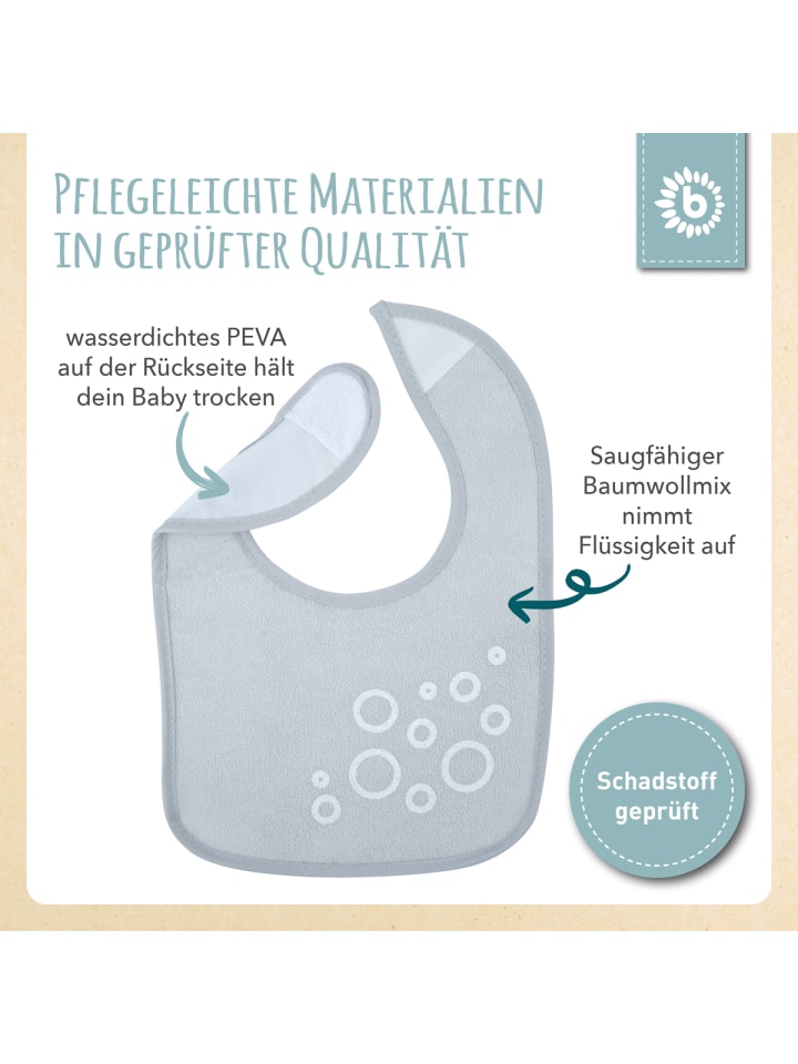 Bieco Spielwaren Lätzchen 5er Pack - ab Geburt in Grau günstig kaufen onesize