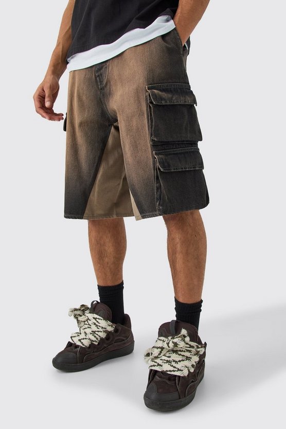 Jeansshorts mit Cargo-Taschen