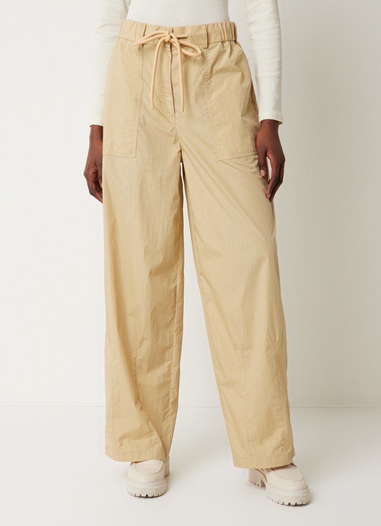 Pantaloni cargo Moncler a vita alta e gamba larga con tasche laterali