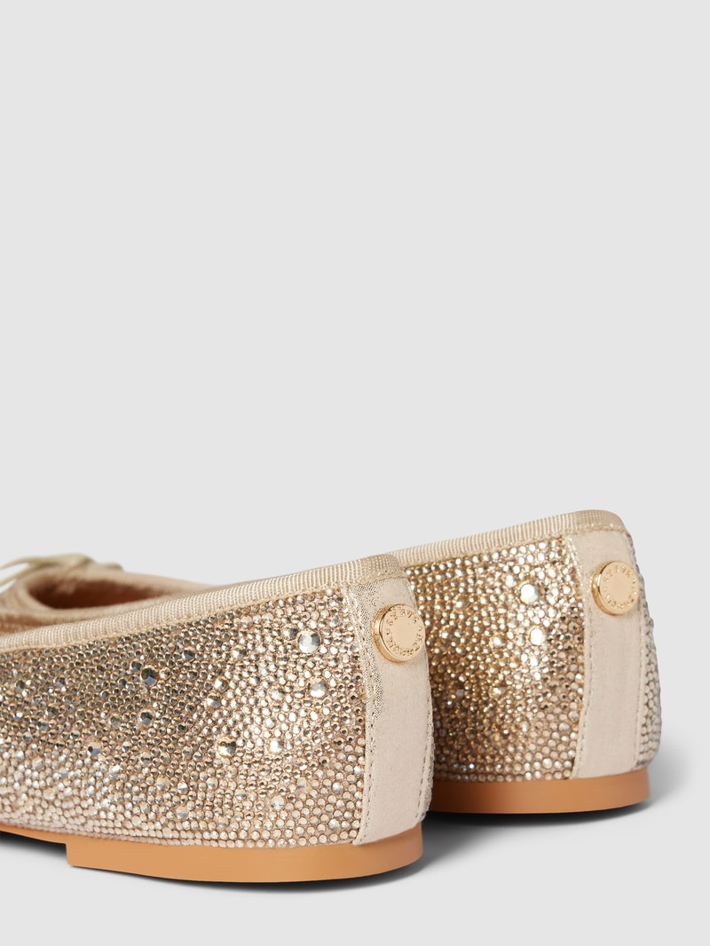 Ballerinas mit Ziersteinbesatz in gold
