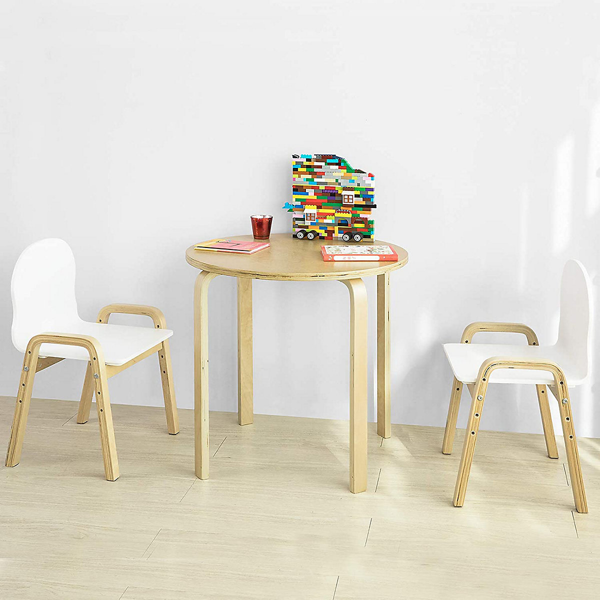 2er Set Kinderstuhl mit Armlehnen und Rückenlehne, höhenverstellbar