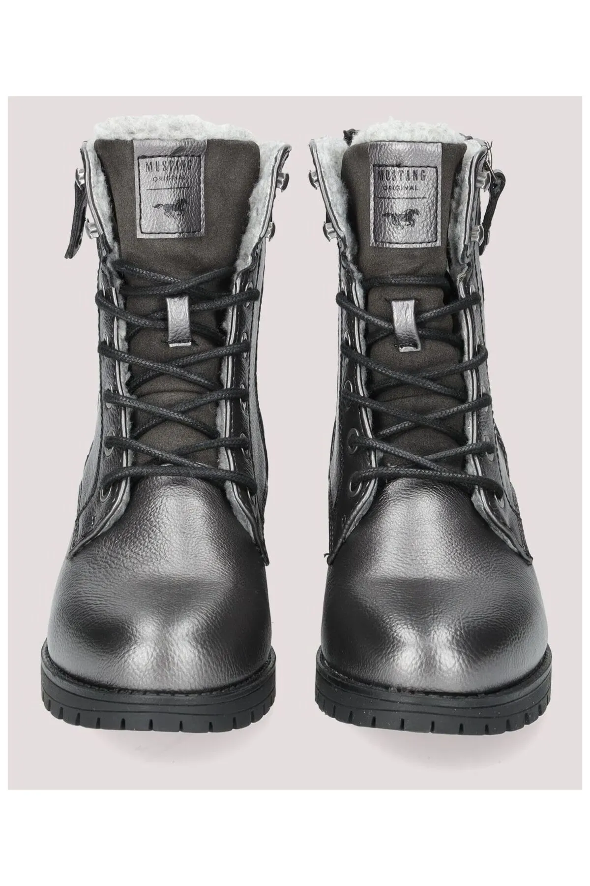 Mustang  Stiefelette - Grau - Blockabsatz