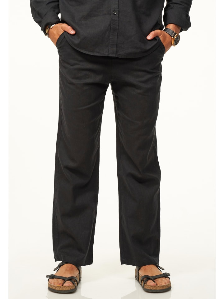 DAILY COTTON Leinenhose - für Herren aus 100% Leinen luftige Sommerhose in Schwarz günstig kaufen