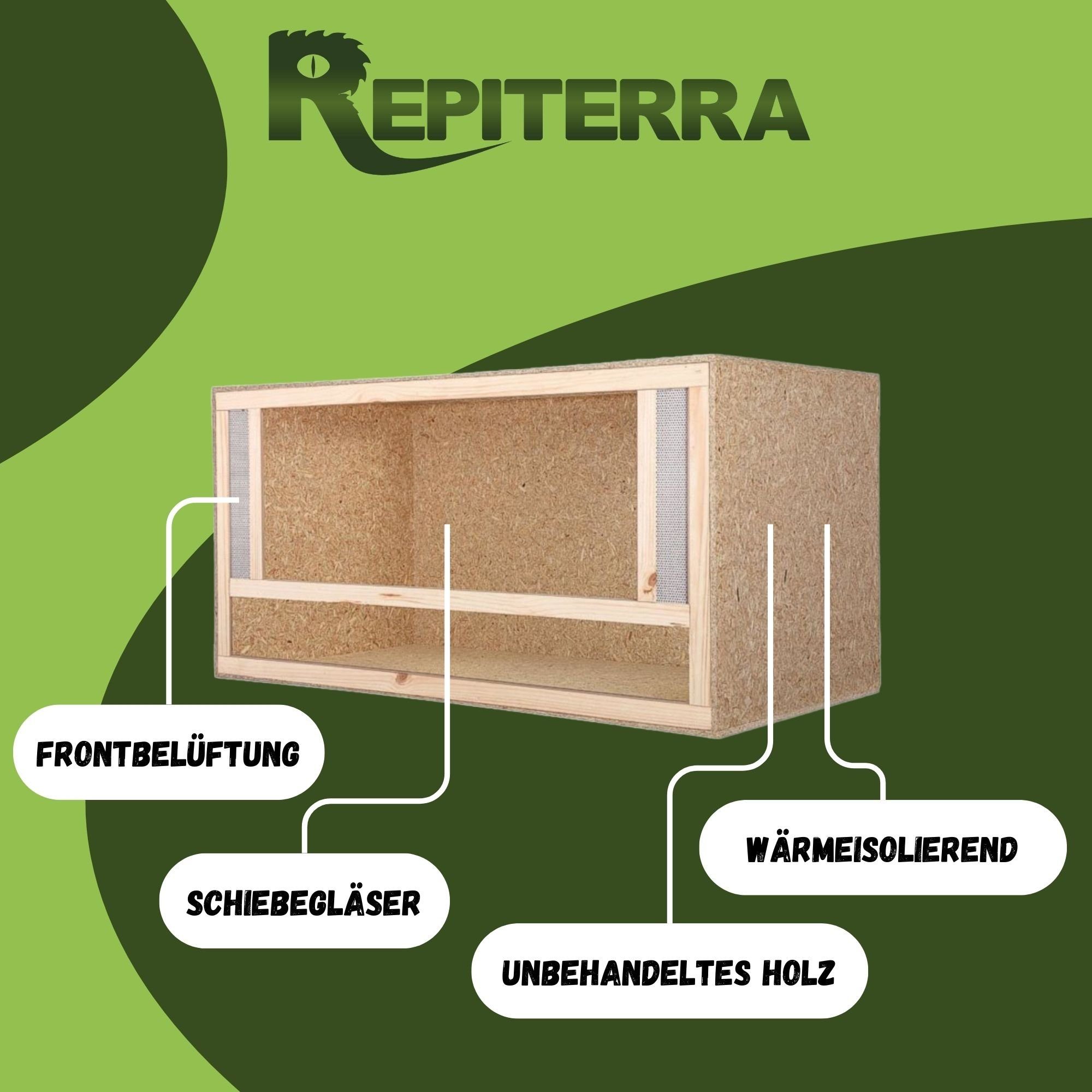 Repiterra Terrarium Terrarium mit Frontbelüftung 80x40x40 cm