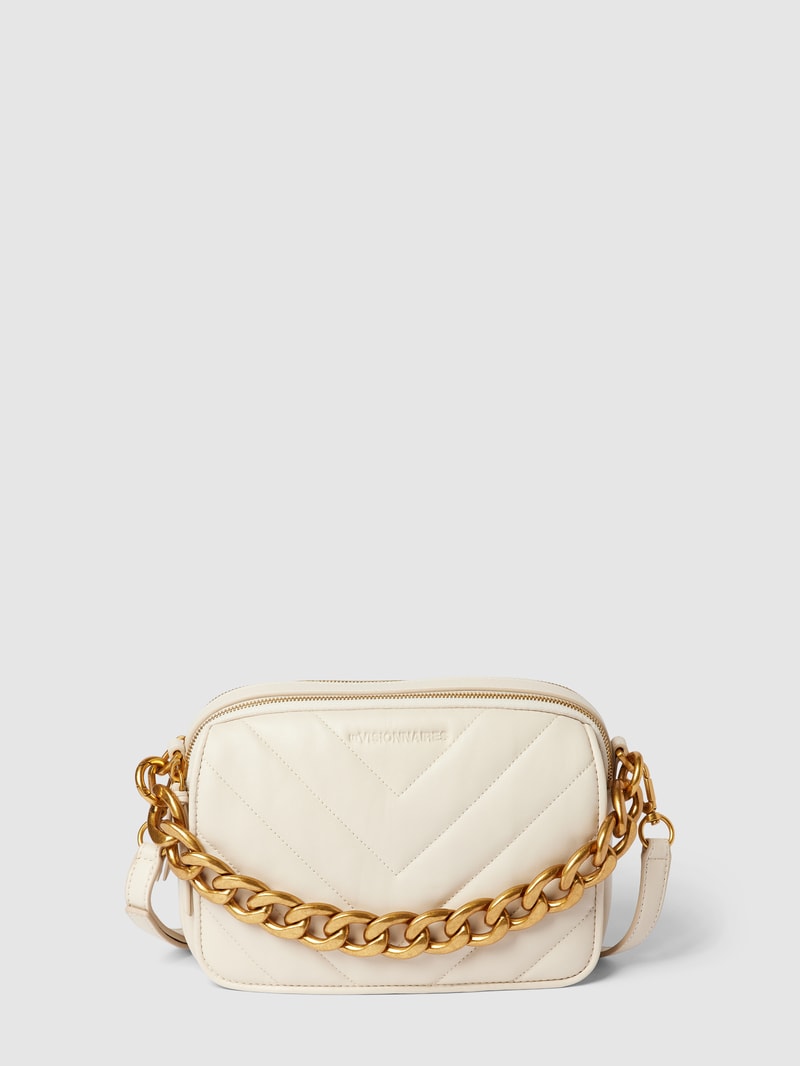 Umhängetasche mit Steppnähten in offwhite