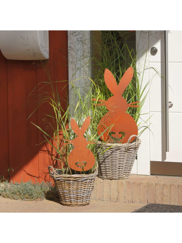 UNUS 2er Set Gartenstecker Rost Hasen in Braun günstig kaufen onesize