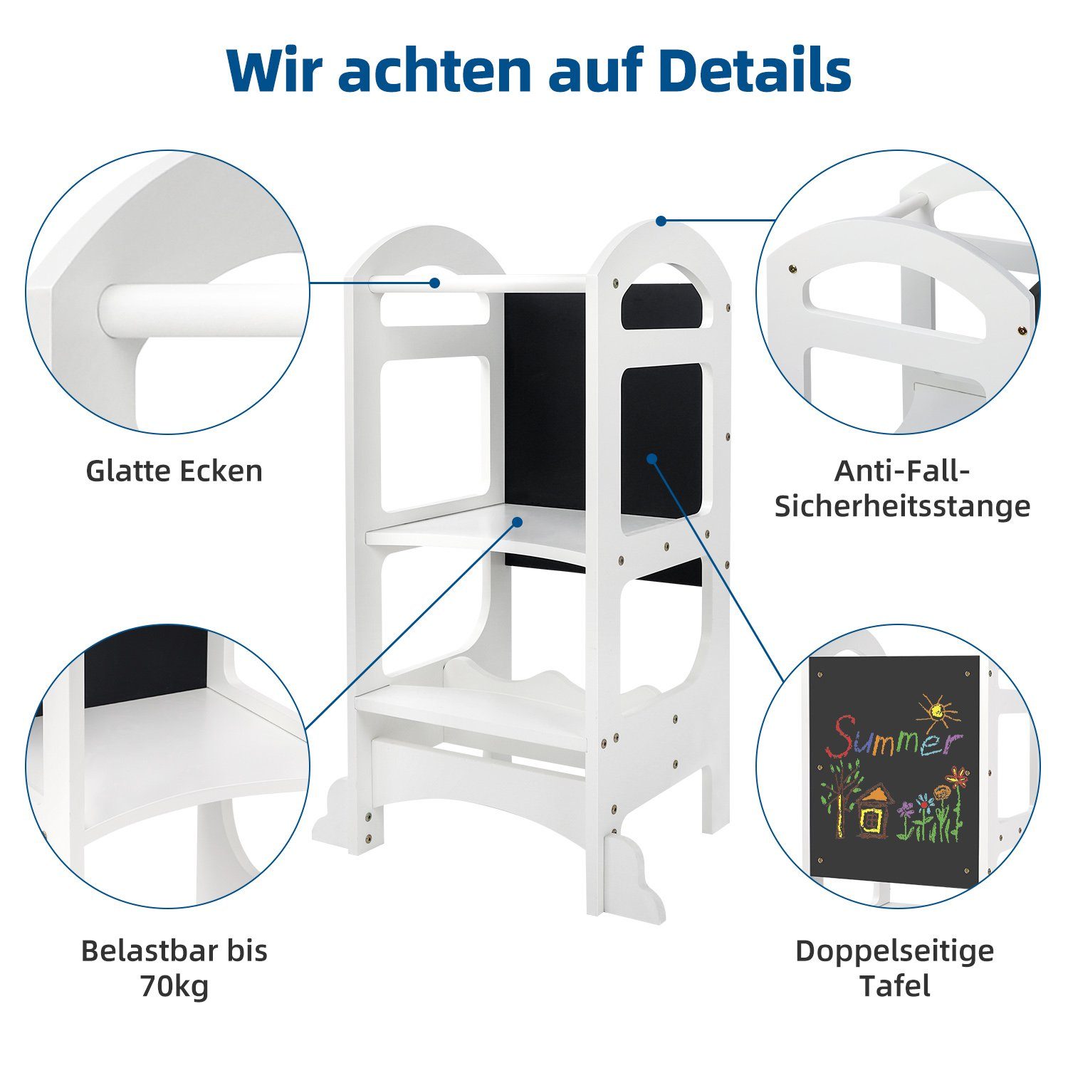 Ezebaby Stehhilfe Lernturm Für Kinder 1+ Tritthocker Lernstuhl Kinderhocker