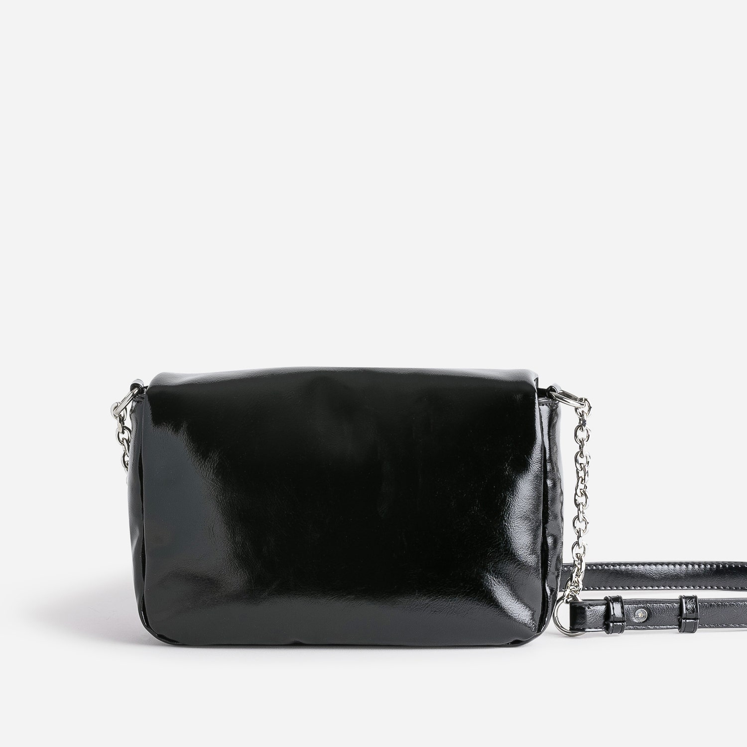Sac à main TEXTO noir glacé décor mors