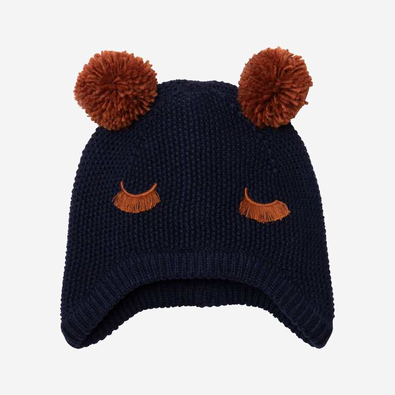 Bonnet bébé fille brodé 3D marine Catimini