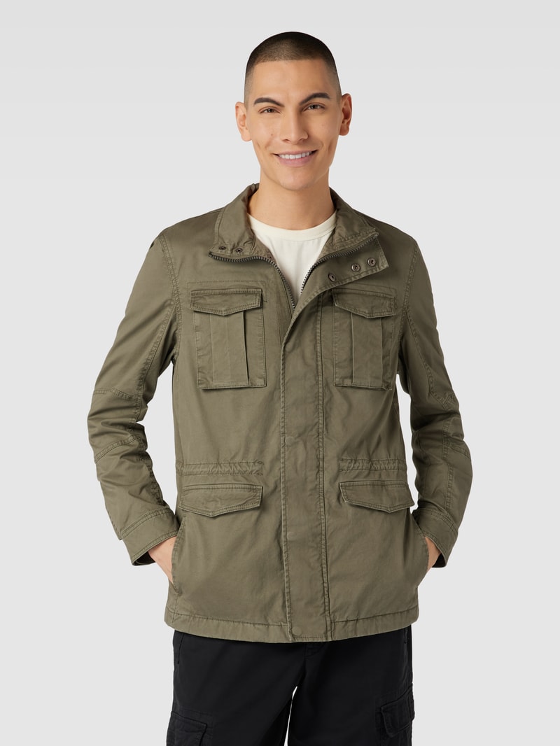 Jacke mit Stehkragen Modell 'TAWNY' in olivgrün