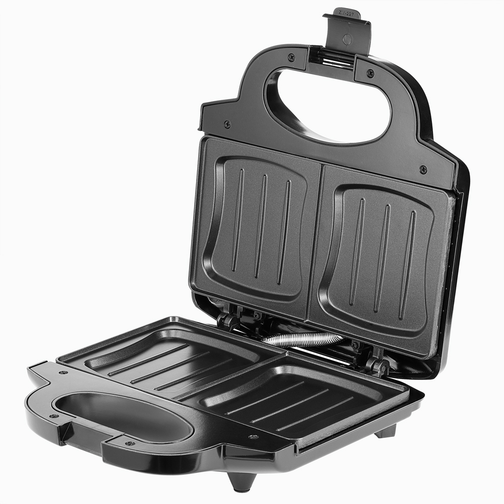 Monzana Sandwichmaker XL Schwarz/Silber 750W