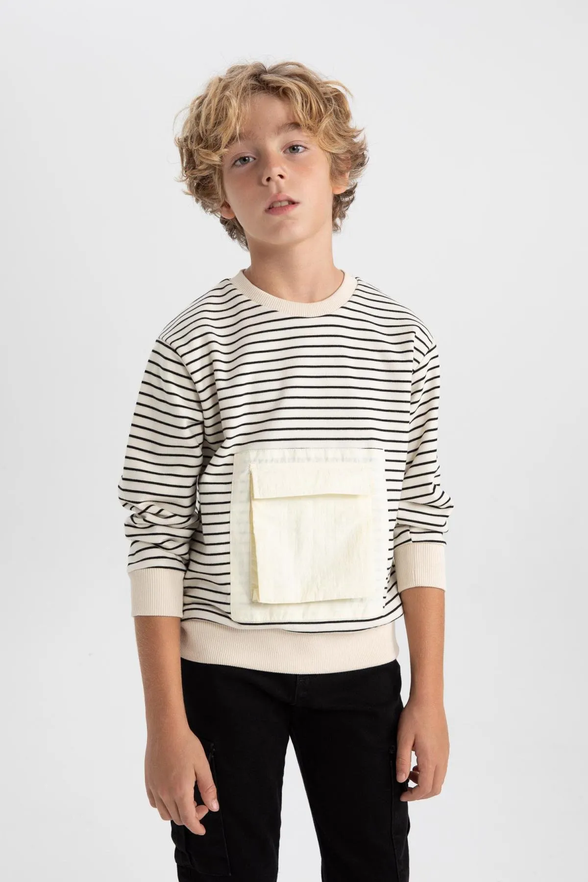 DeFacto  Gestreiftes Rundhals-Sweatshirt für Jungen