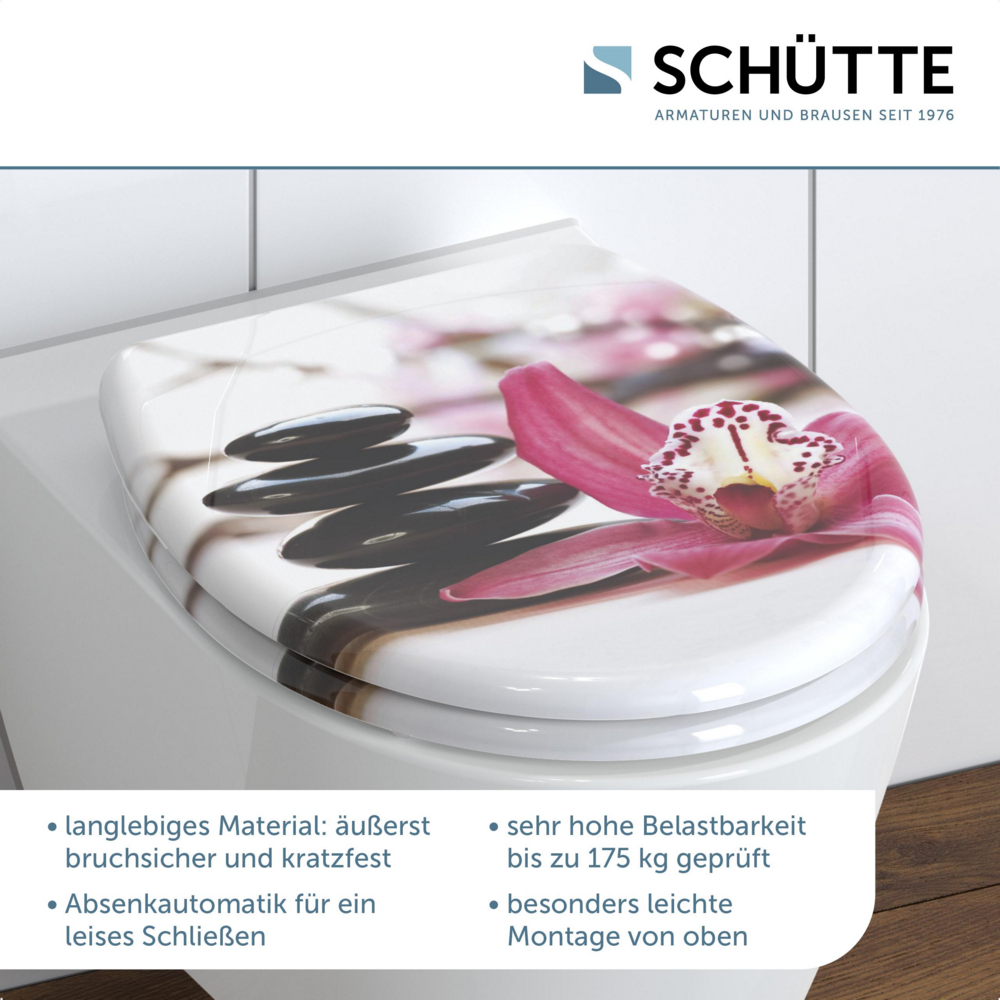 Schütte WELLYNESS WC-Sitz Duroplast, Motiv Steine