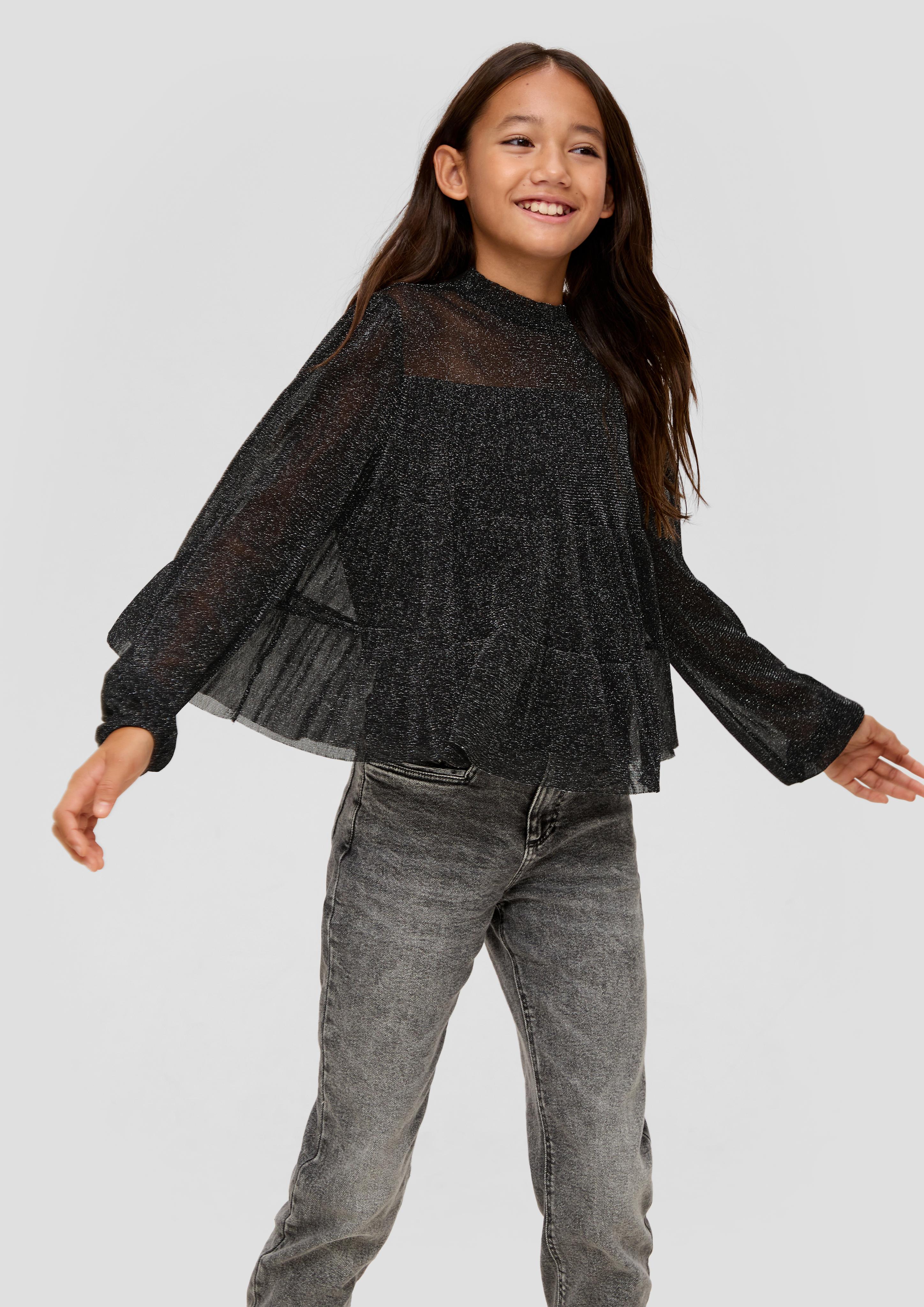 Mesh-Bluse mit Glitzergarn  2137270-9999