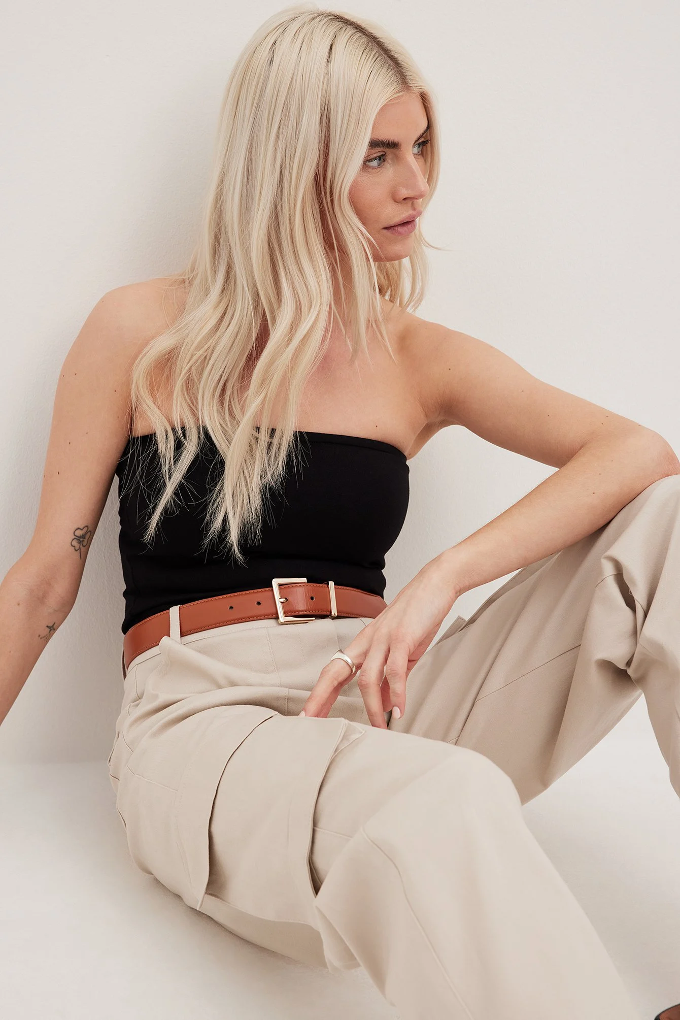 Cargo-Taschenhose mit hoher Taille