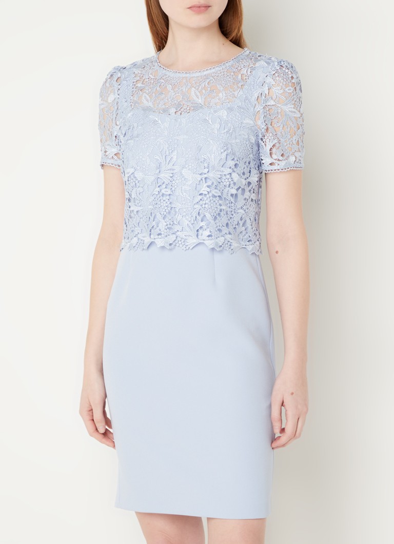 Rochie Isabella Phase Eight din dantelă, gri deschis la culoare