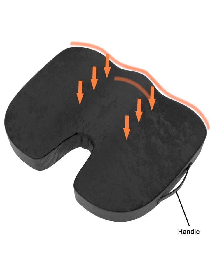 Intirilife Orthopädisches Memoryschaum Sitzkissen in Schwarz günstig kaufen onesize