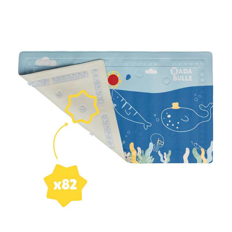 Tapis de bain avec témoin de température animaux marin Badabulle