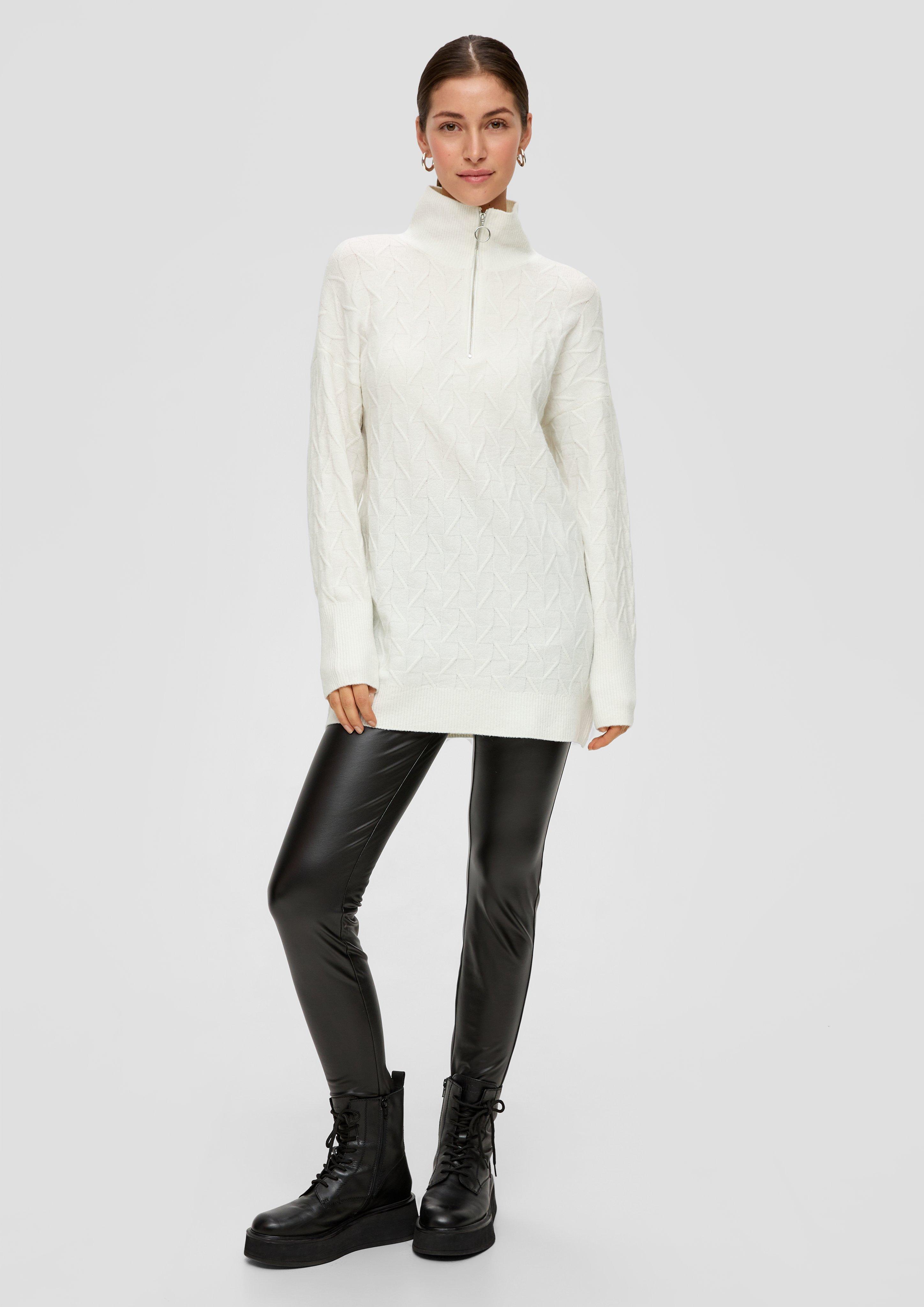 Langer Troyer mit Strickmuster  2138145-0200