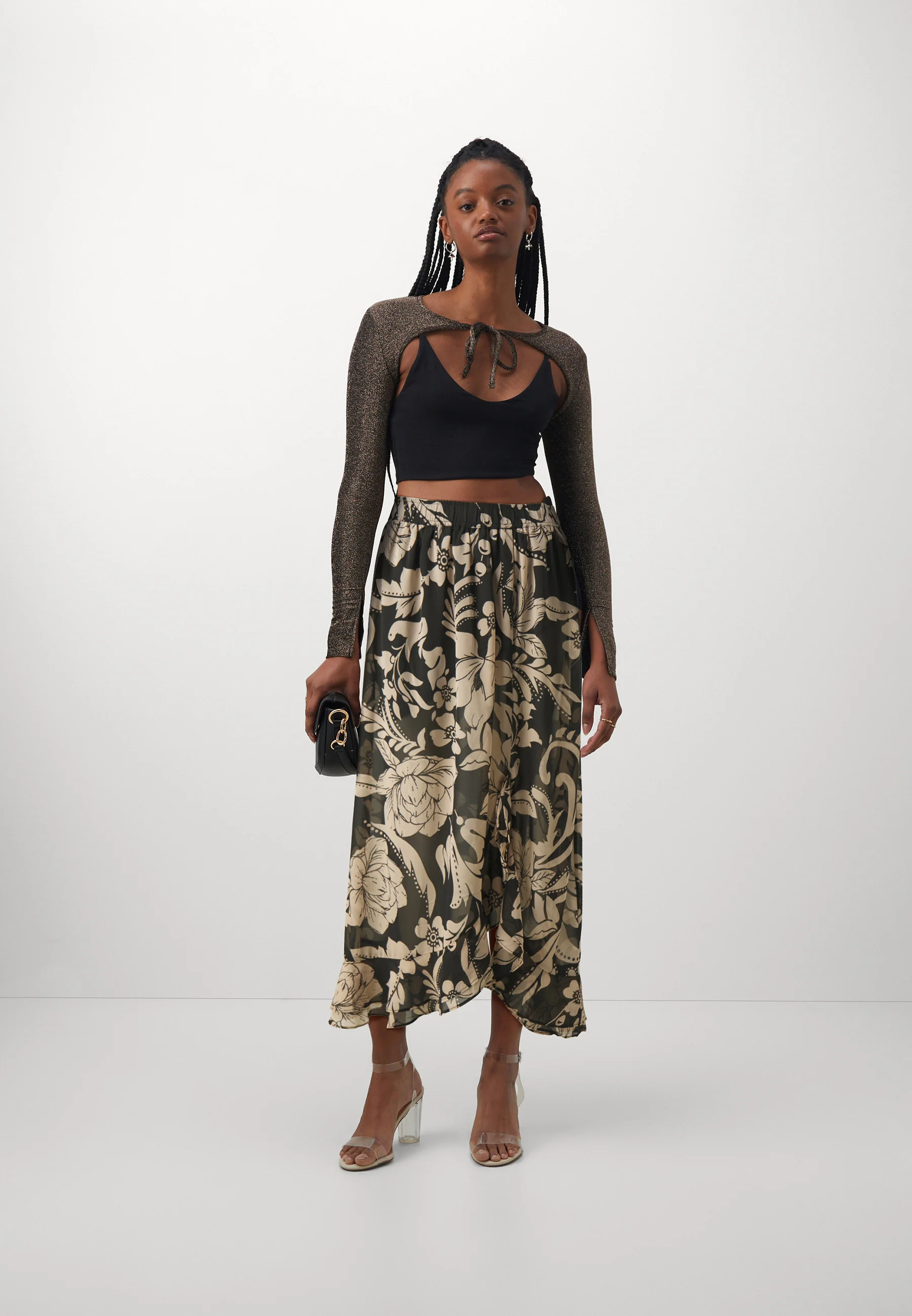 Vero Moda VMHOLLY MIDI FRILL SKIRT - Falda campana