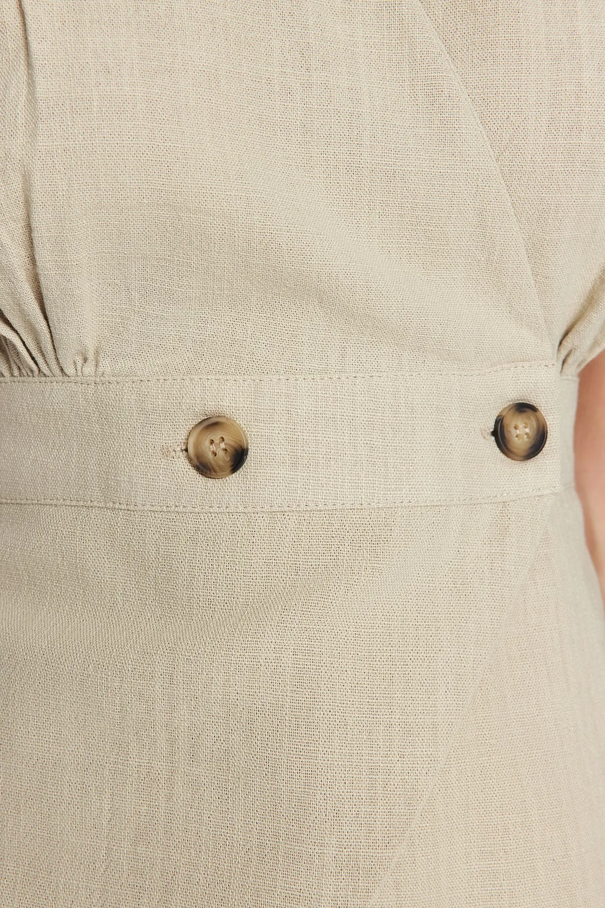 Trendyol Collection  Graue, zweireihige, gewebte Bluse mit gewebten Knochenknöpfen und detaillierten Details TWOSS20BZ0707